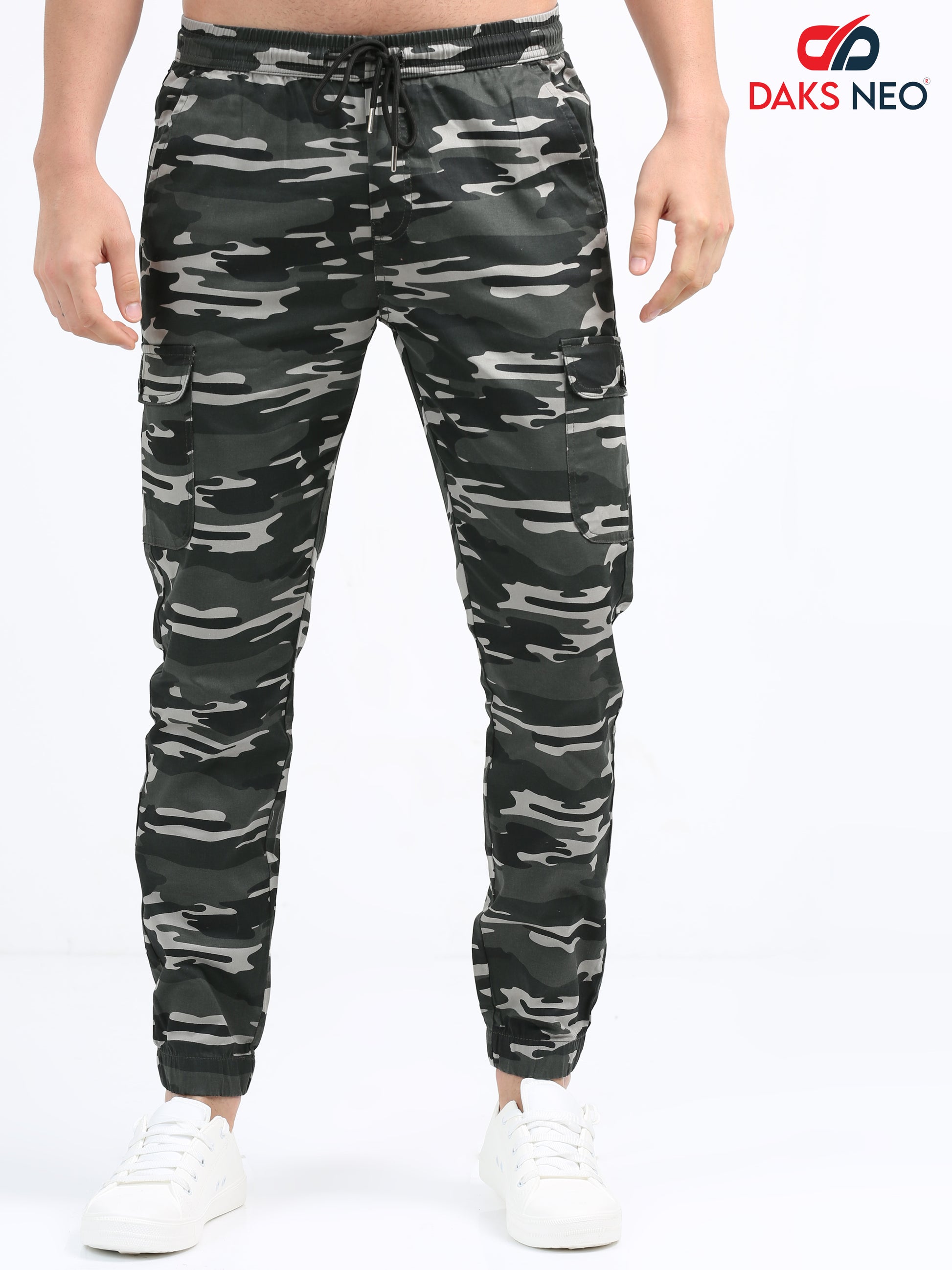 Green Camouflage Joggers for Men 