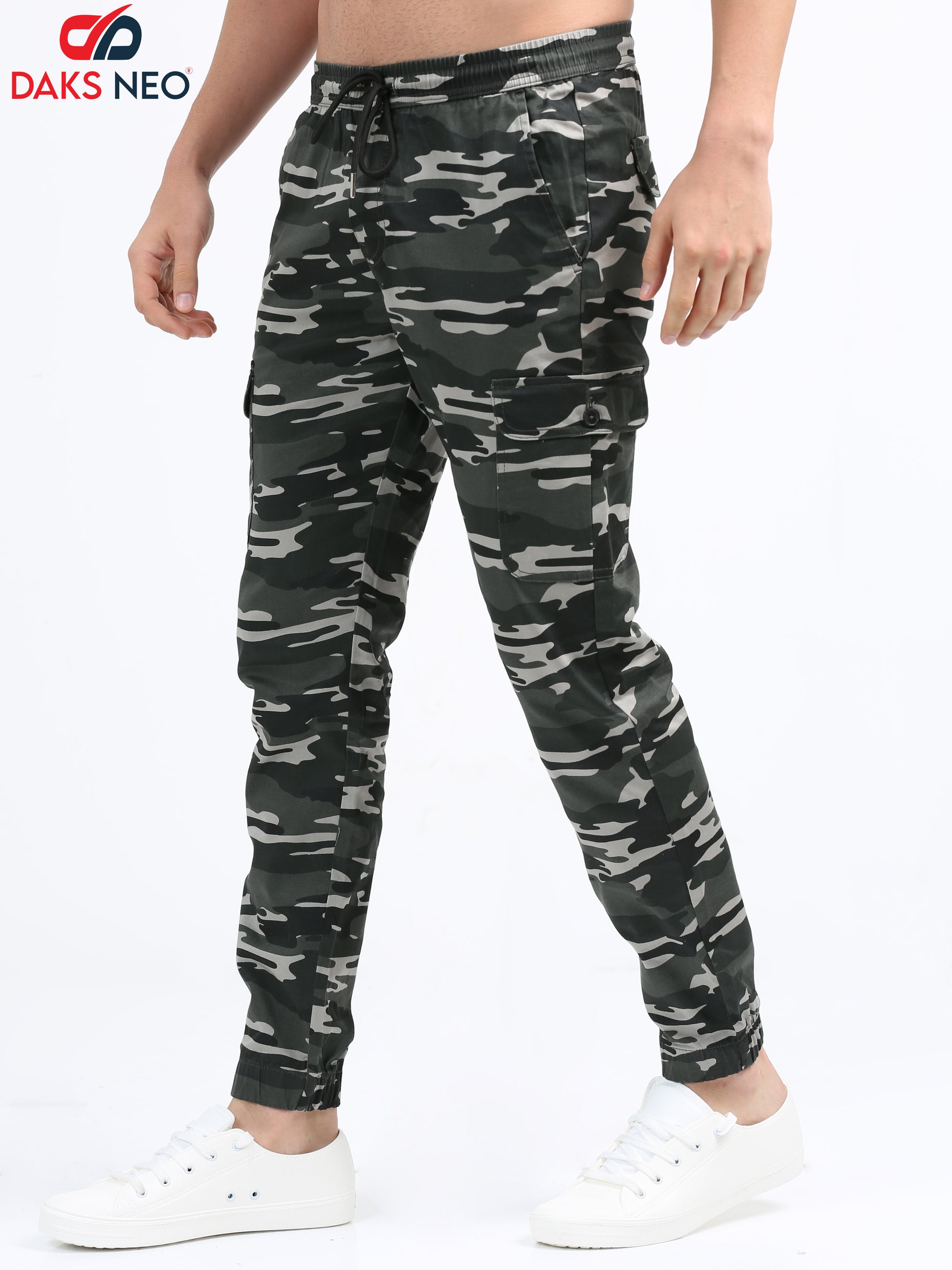 Green Camouflage Joggers for Men 