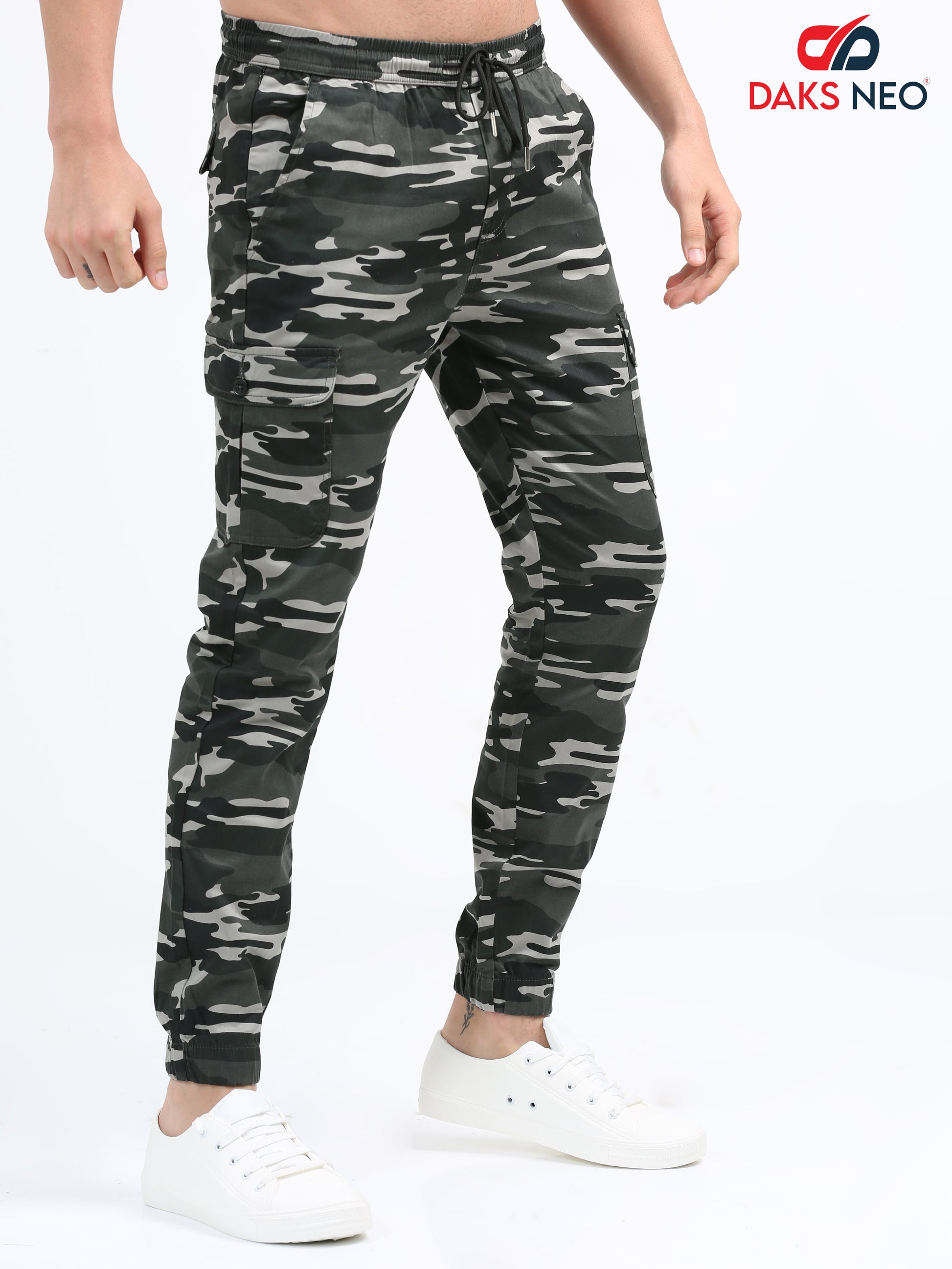 Green Camouflage Joggers for Men 