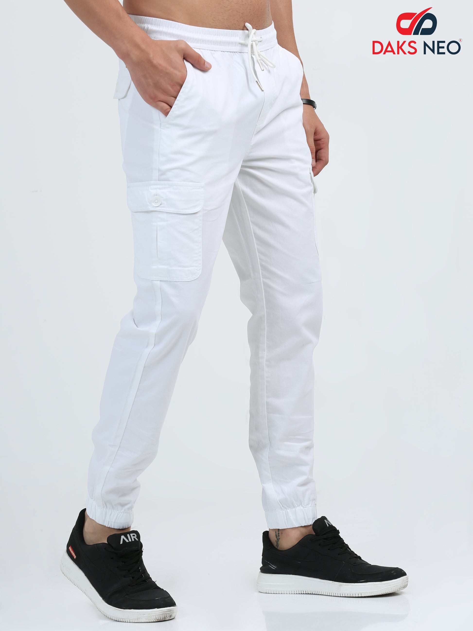 Pearl White Joggers for Men 