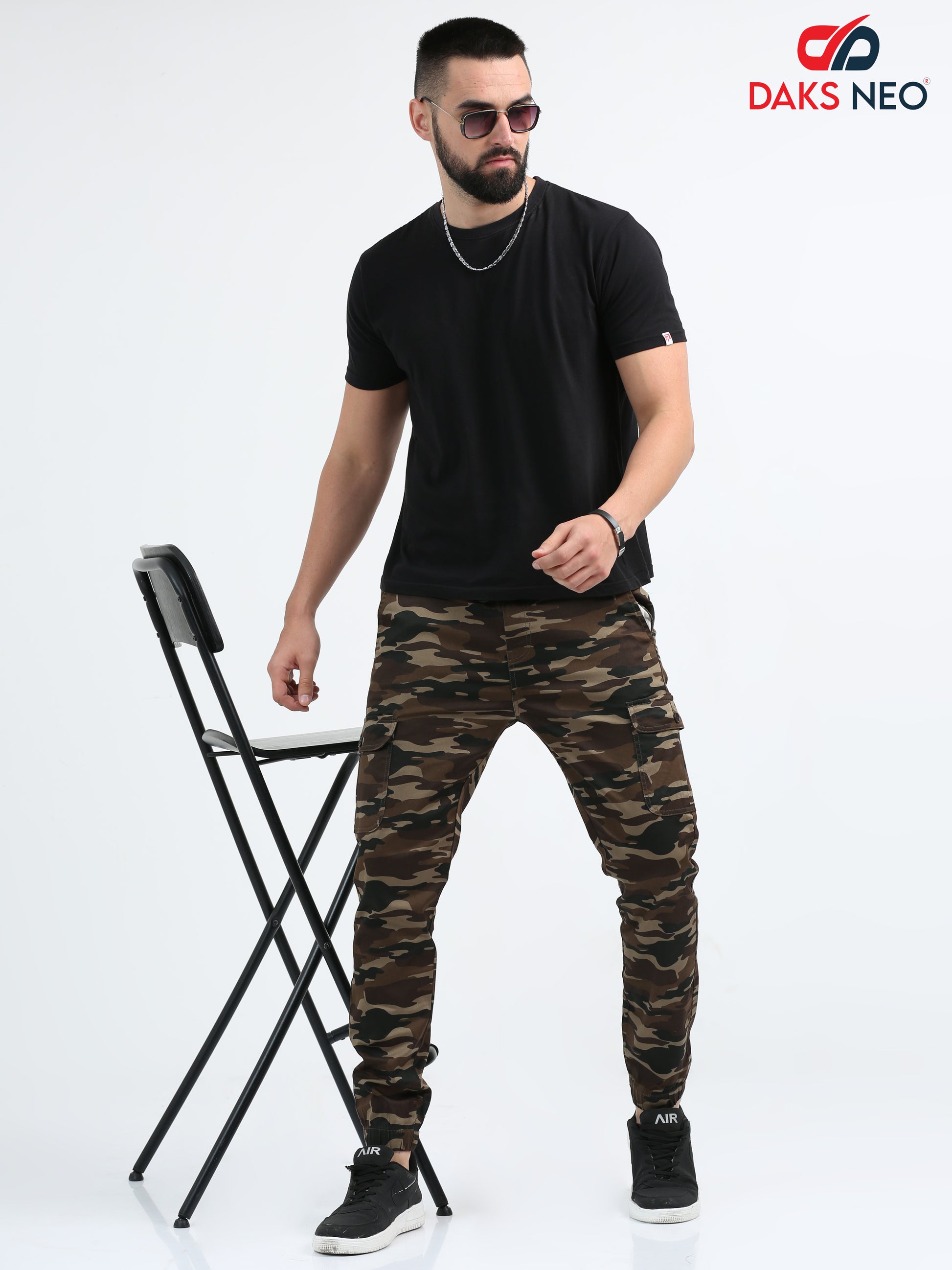 Brown Camouflage Joggers for Men 
