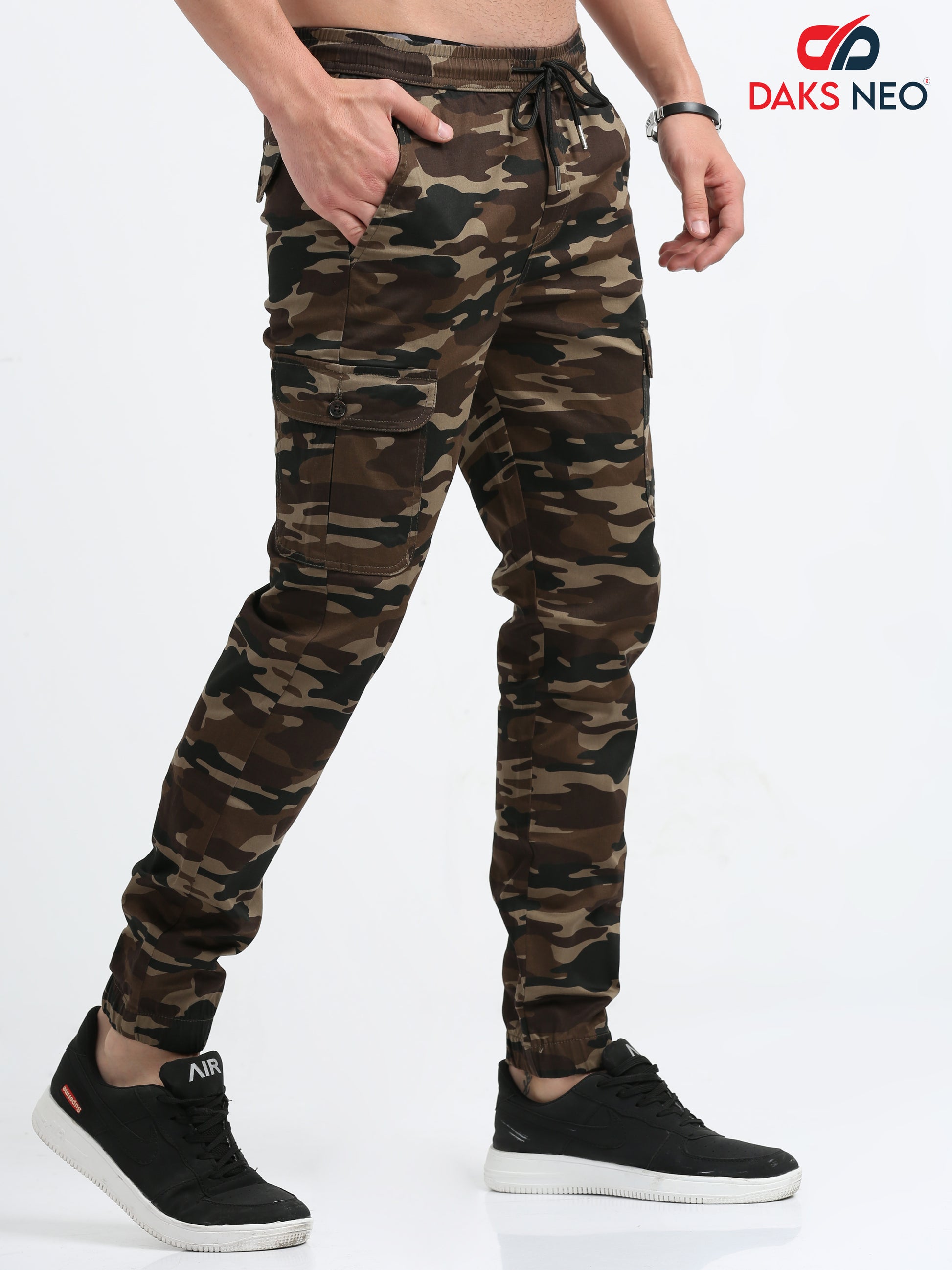 Brown Camouflage Joggers for Men 