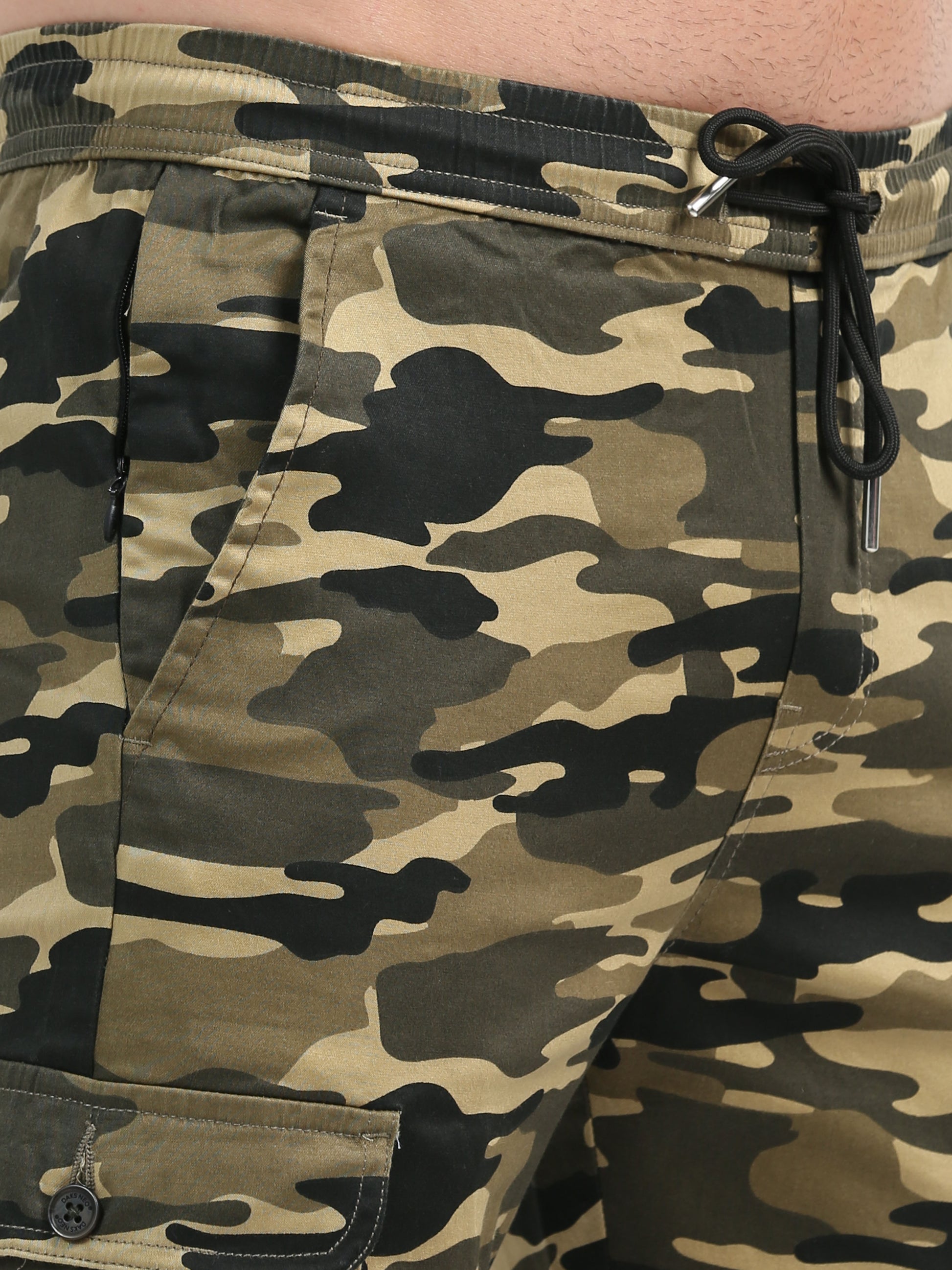 Beige Camouflage Joggers for Men 