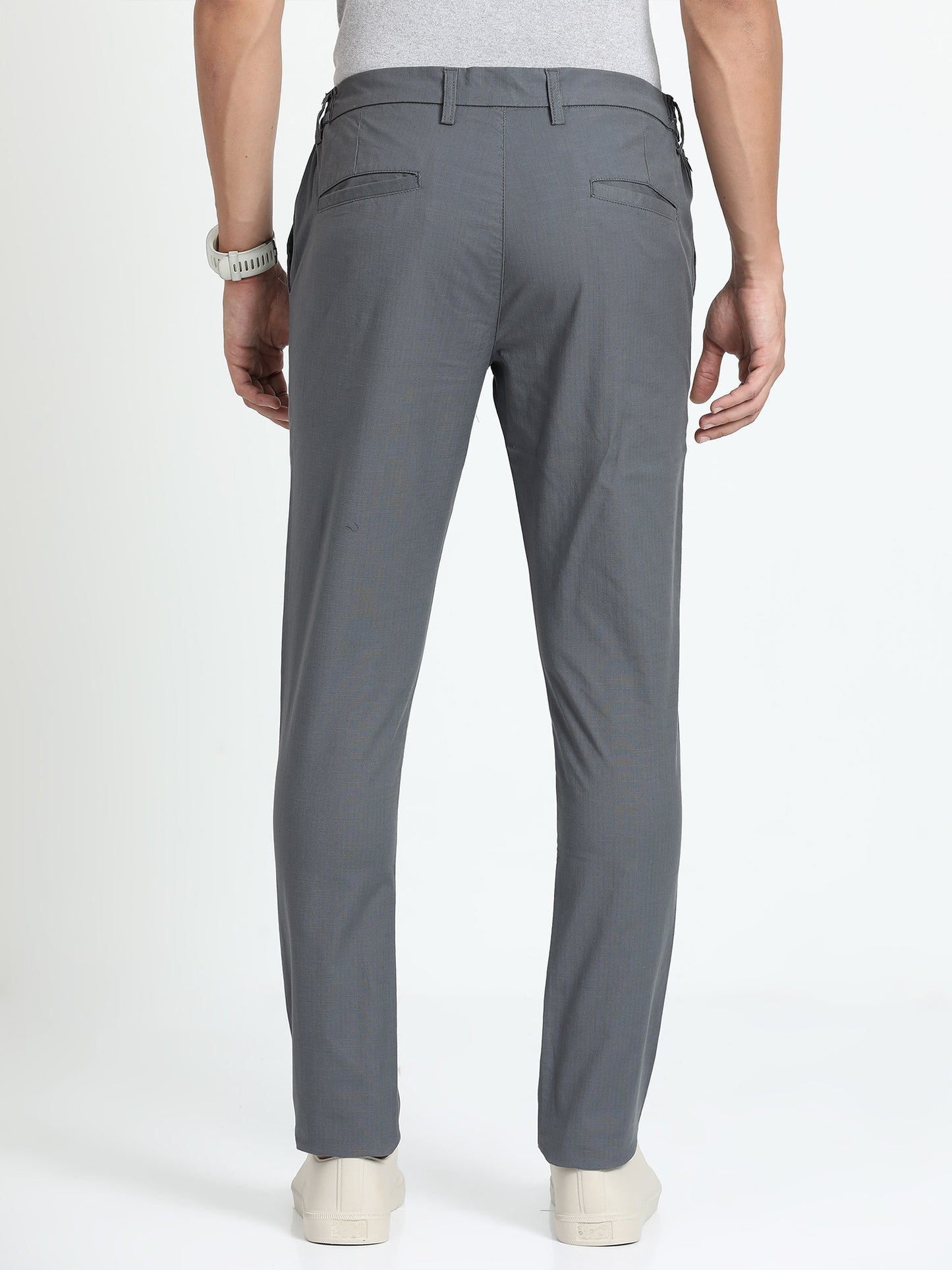 Smoke Grey Slim Fit Trouser for Men 