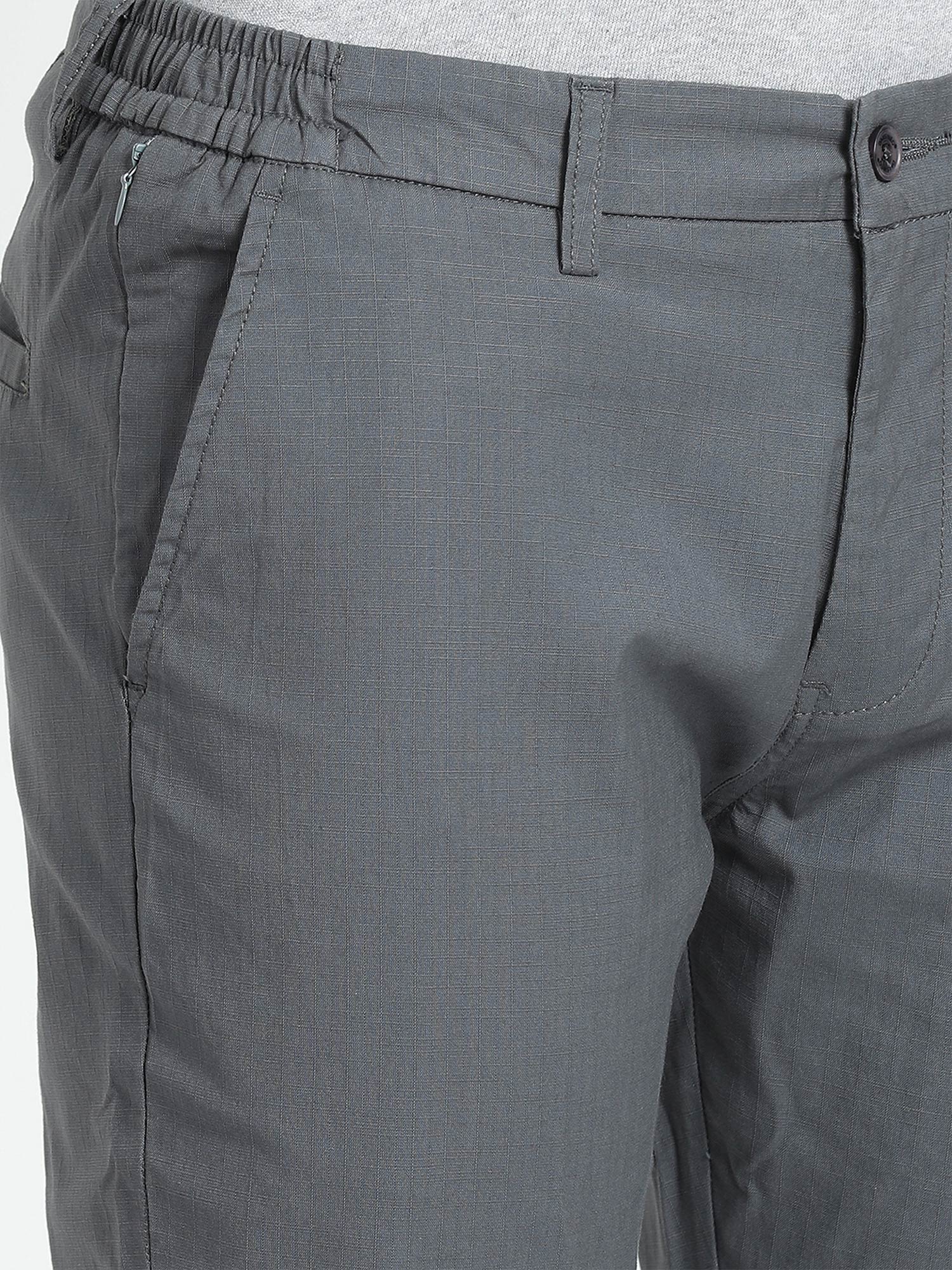 Smoke Grey Slim Fit Trouser for Men 