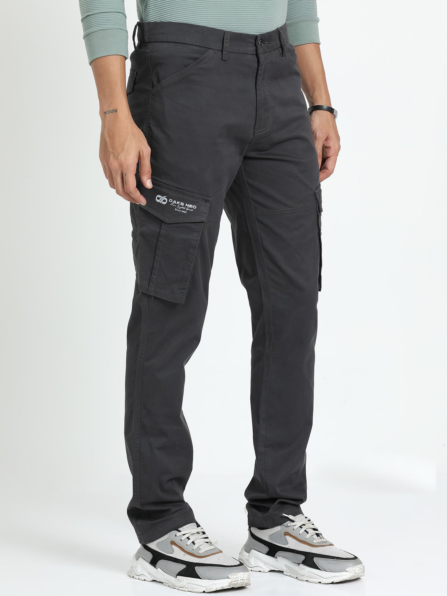 Davy Grey Cargo Pant for Men 