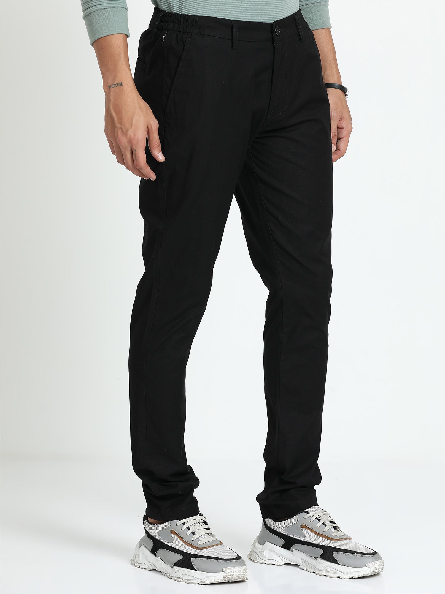 Deep Black Slim Fit Trouser for Men