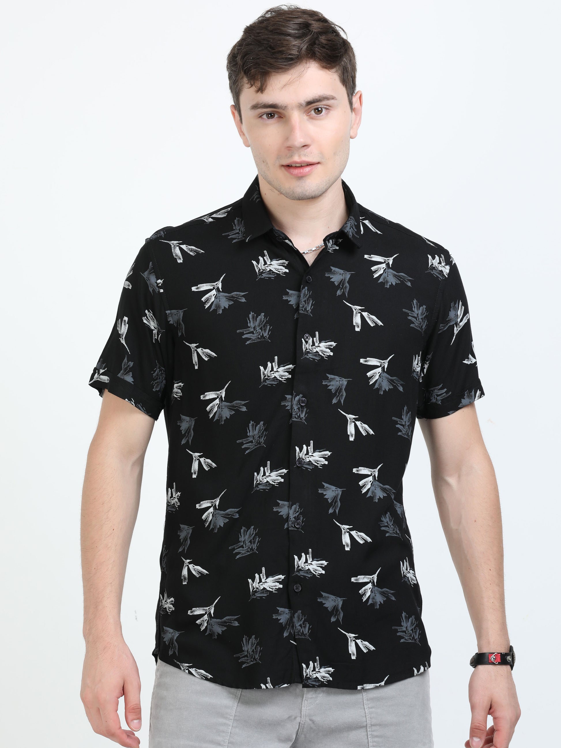 Raisin Black Tropical printed shirts for Men 