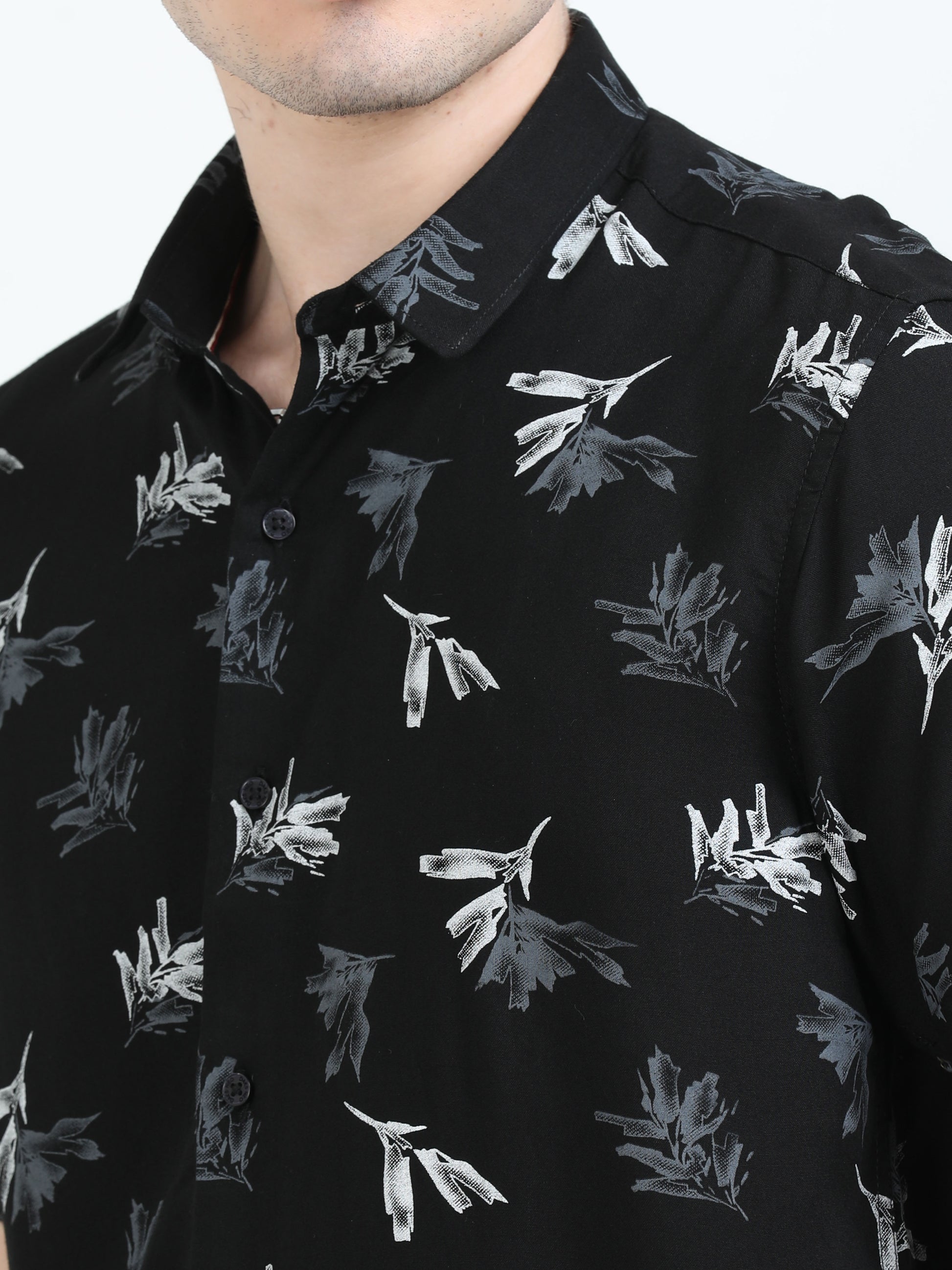 Raisin Black Tropical printed shirts for Men 