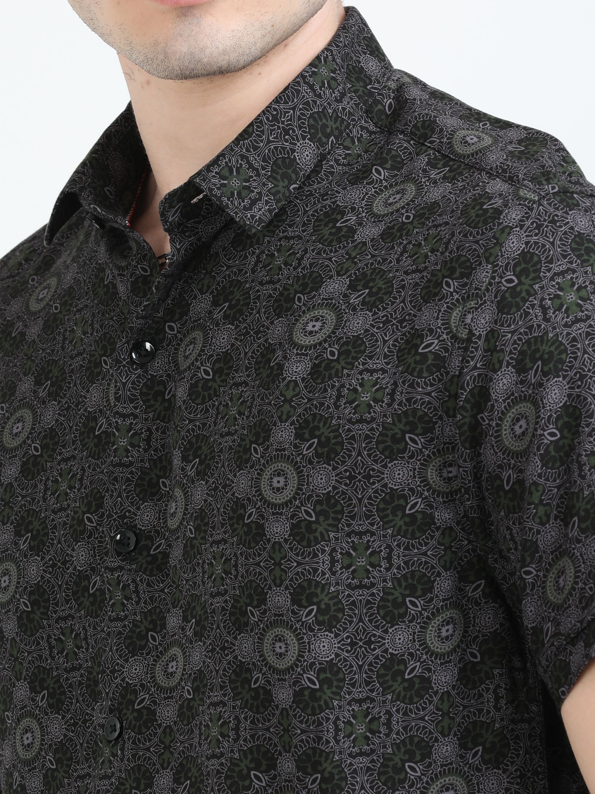 Rangoon Green Printed Shirt for Men 