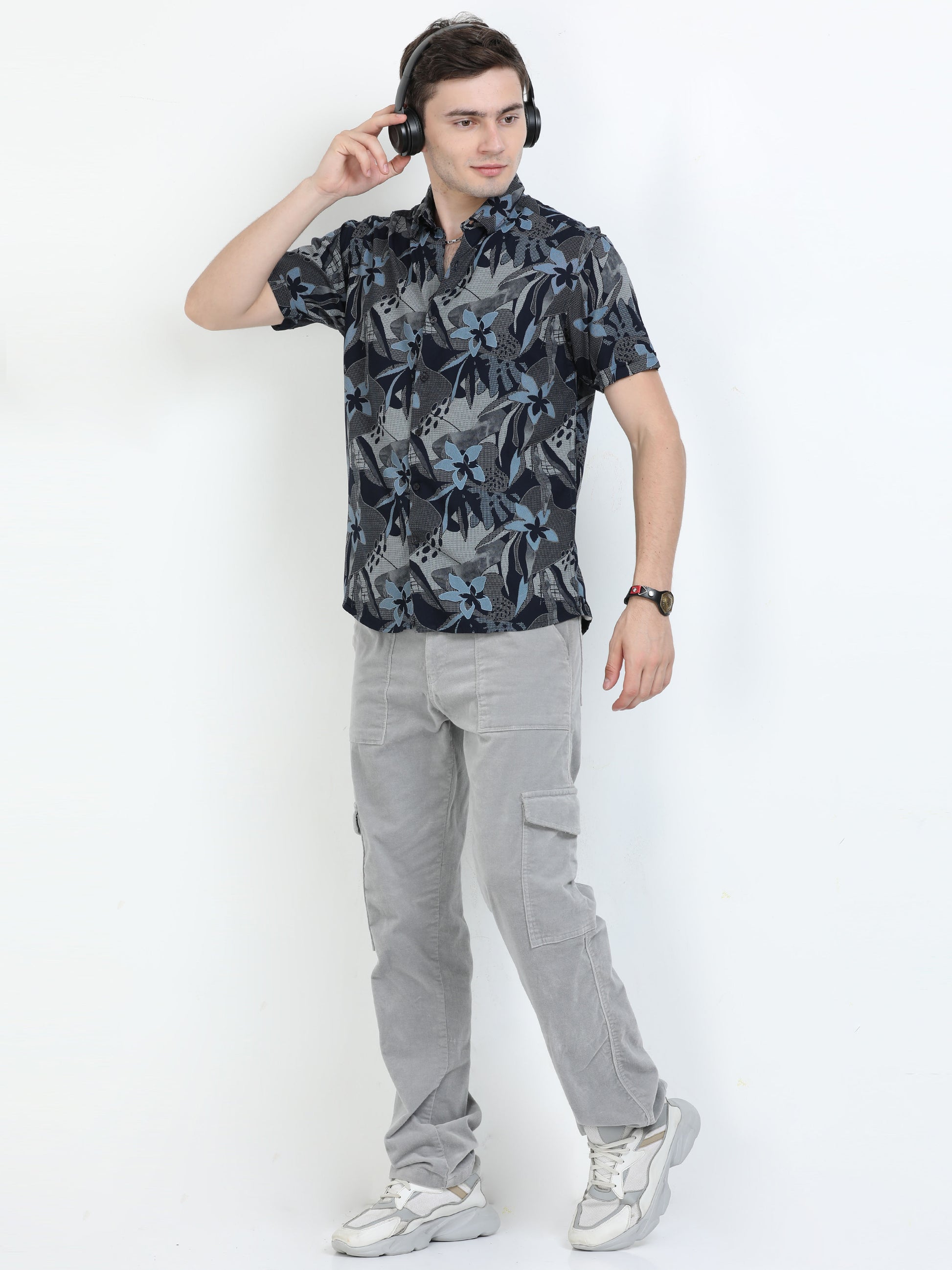 Blue Bayoux Abstract Printed Shirt for Men 