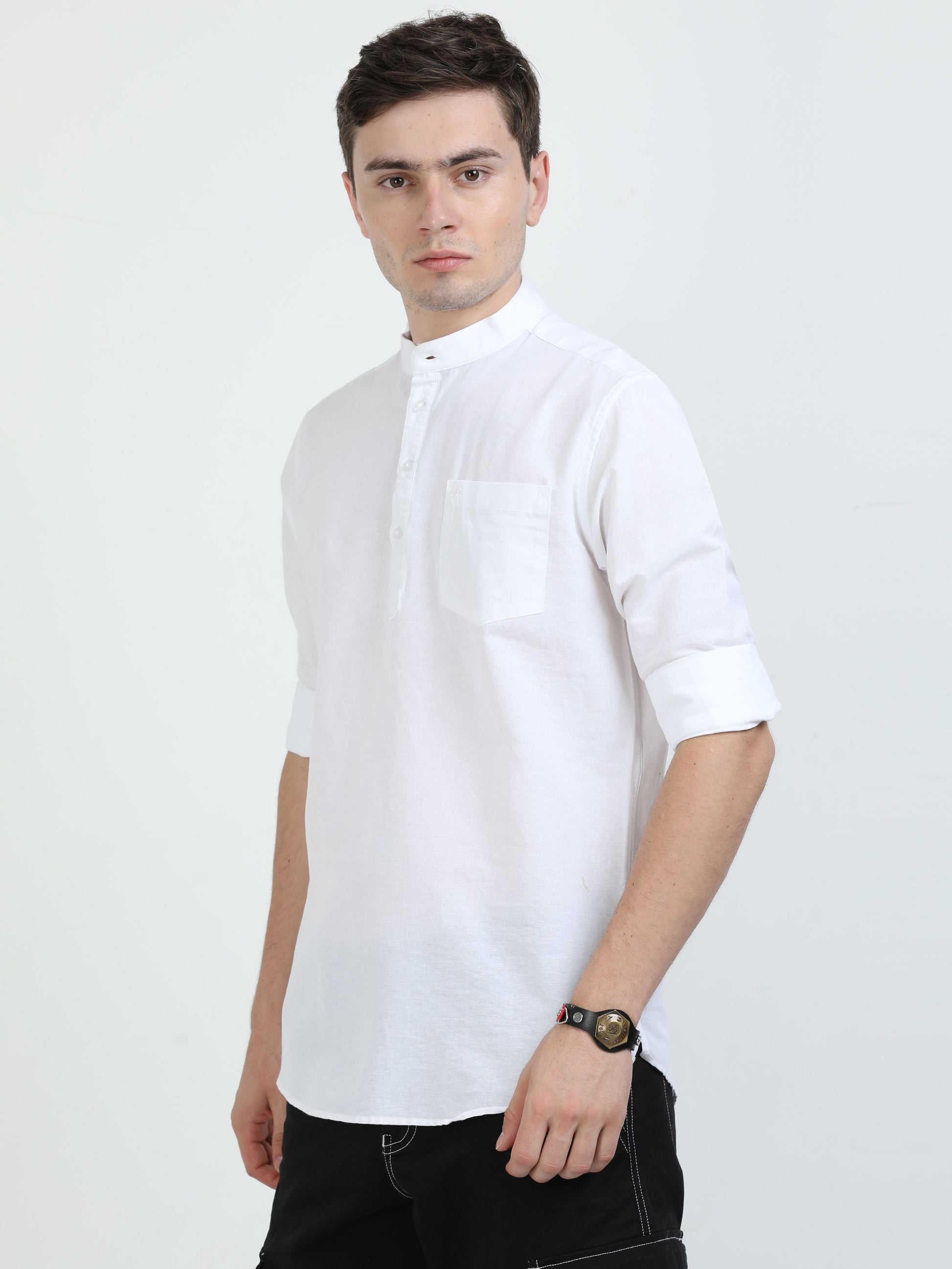 Titan White Short Kurta for Men