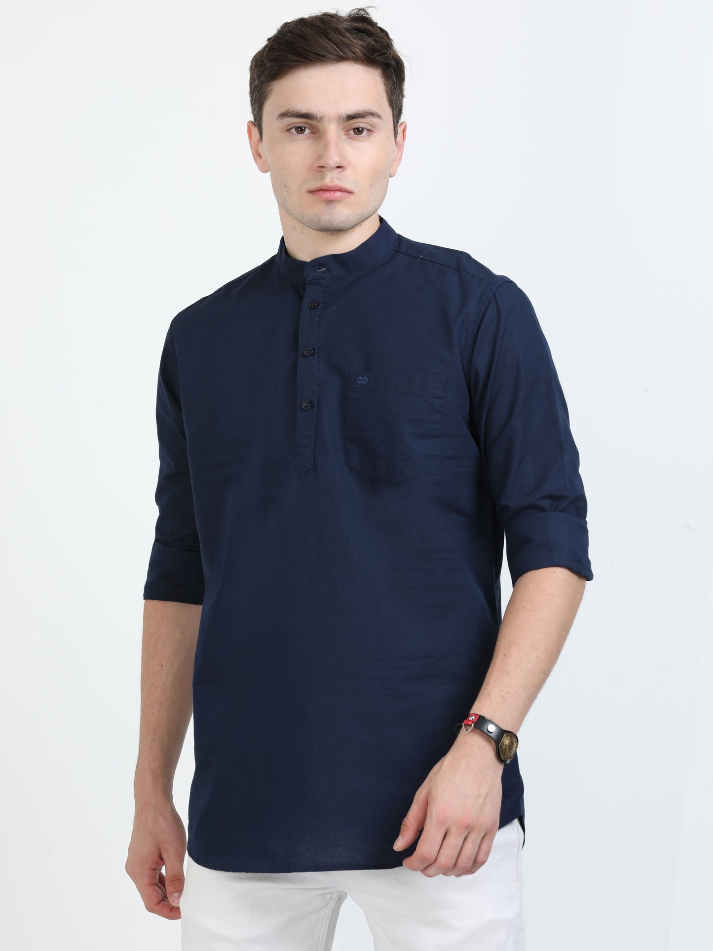 Blue Zodiac Short Kurta for Men 