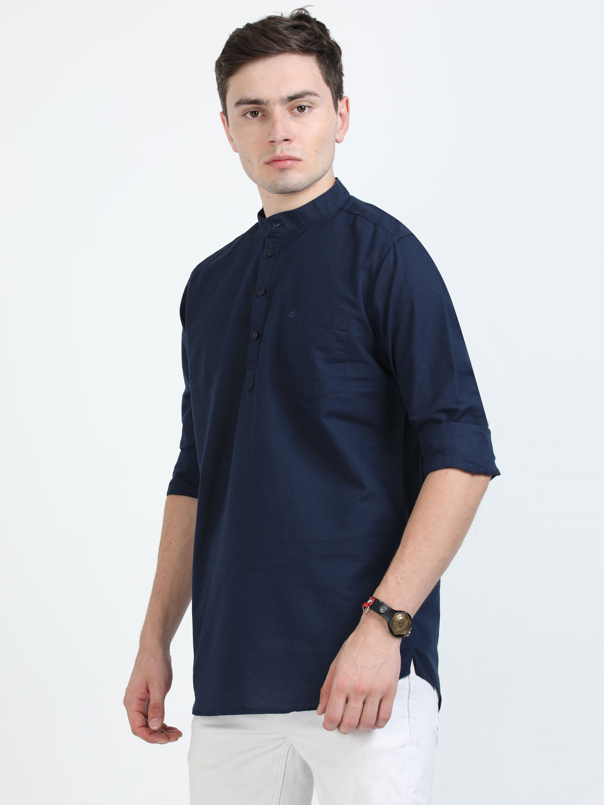 Blue Zodiac Short Kurta for Men 