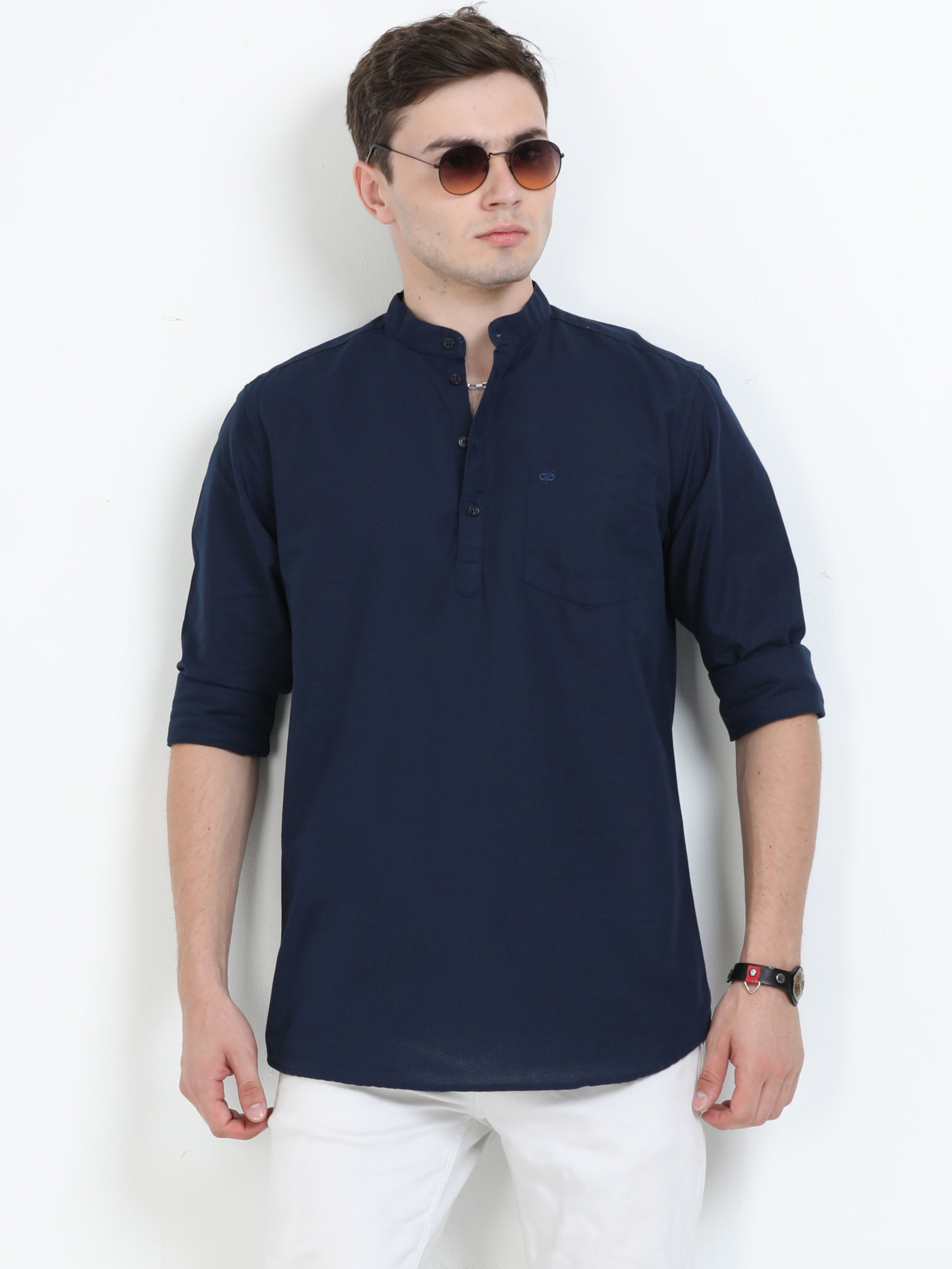 Blue Zodiac Short Kurta for Men 