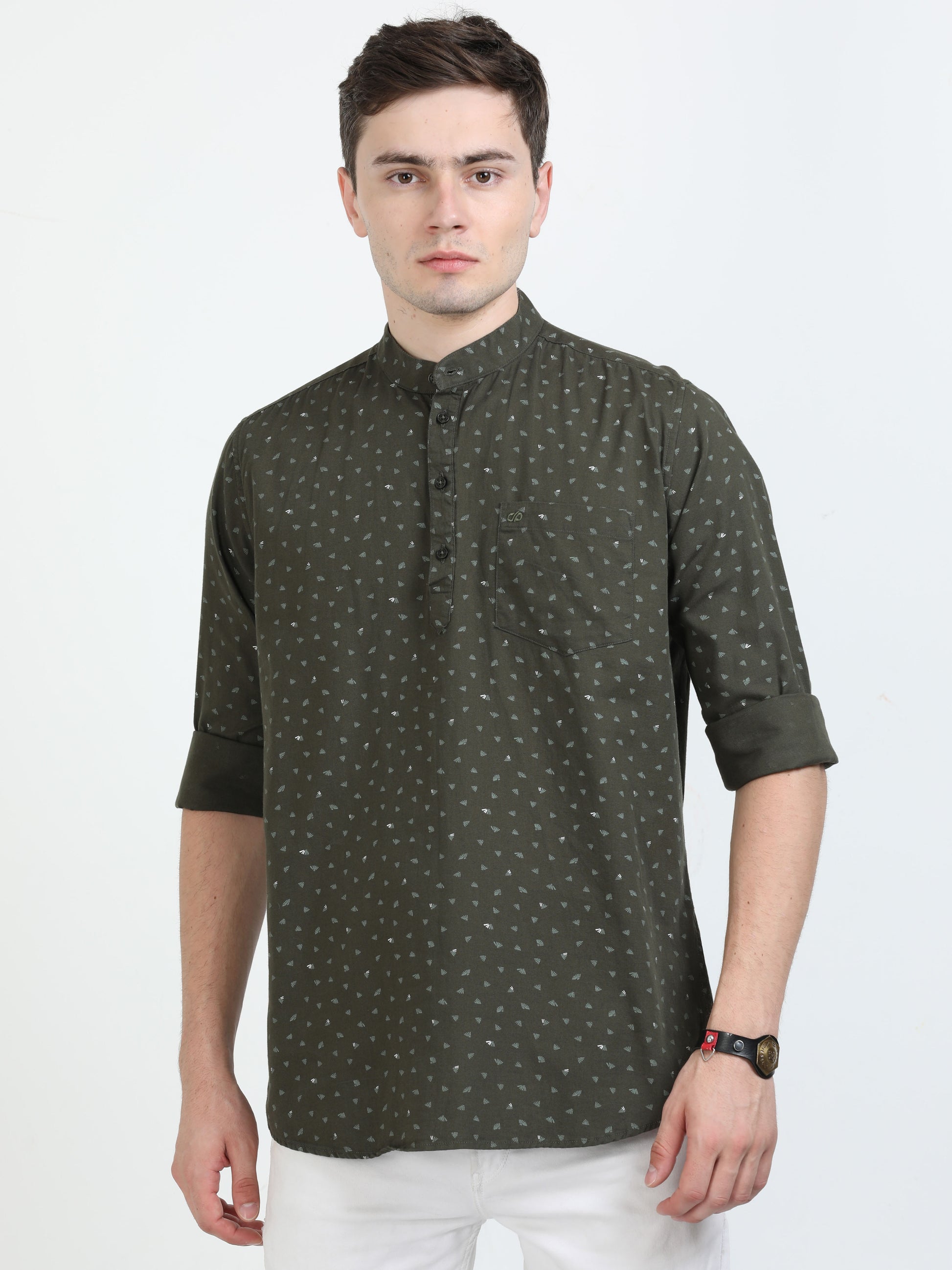 Hazel Green Short Kurta for Men 