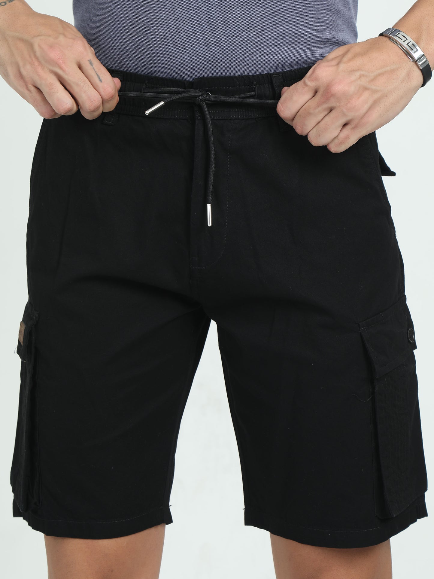 RELAXED PRO CARGO SHORTS-BLACK