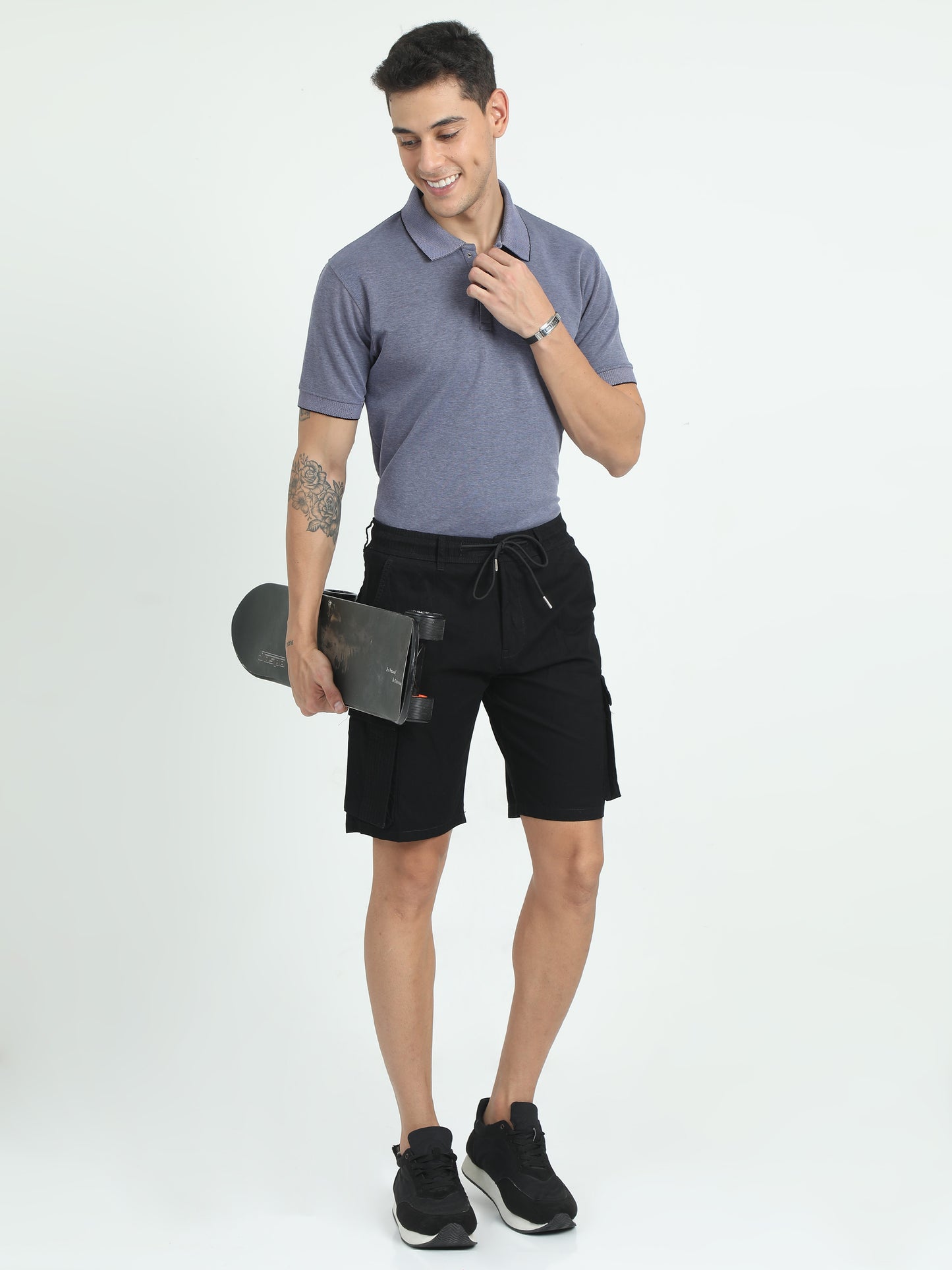 RELAXED PRO CARGO SHORTS-BLACK