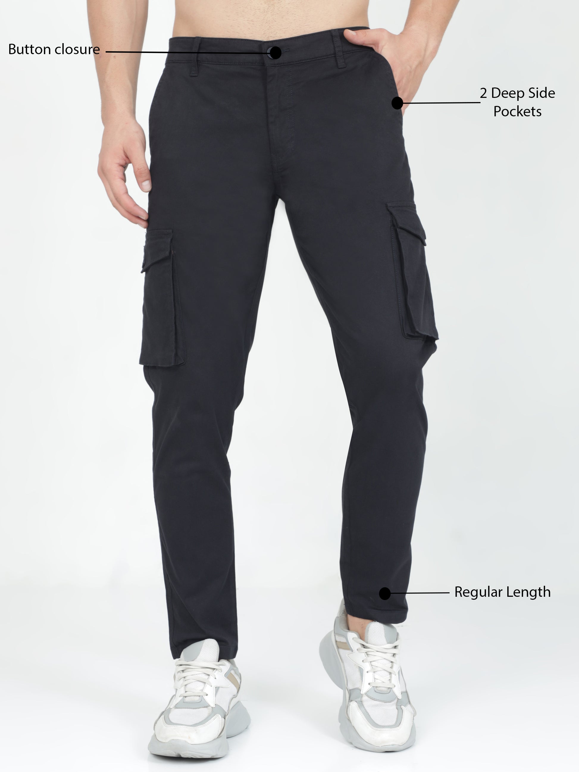 Grey Cargo Pants For Men