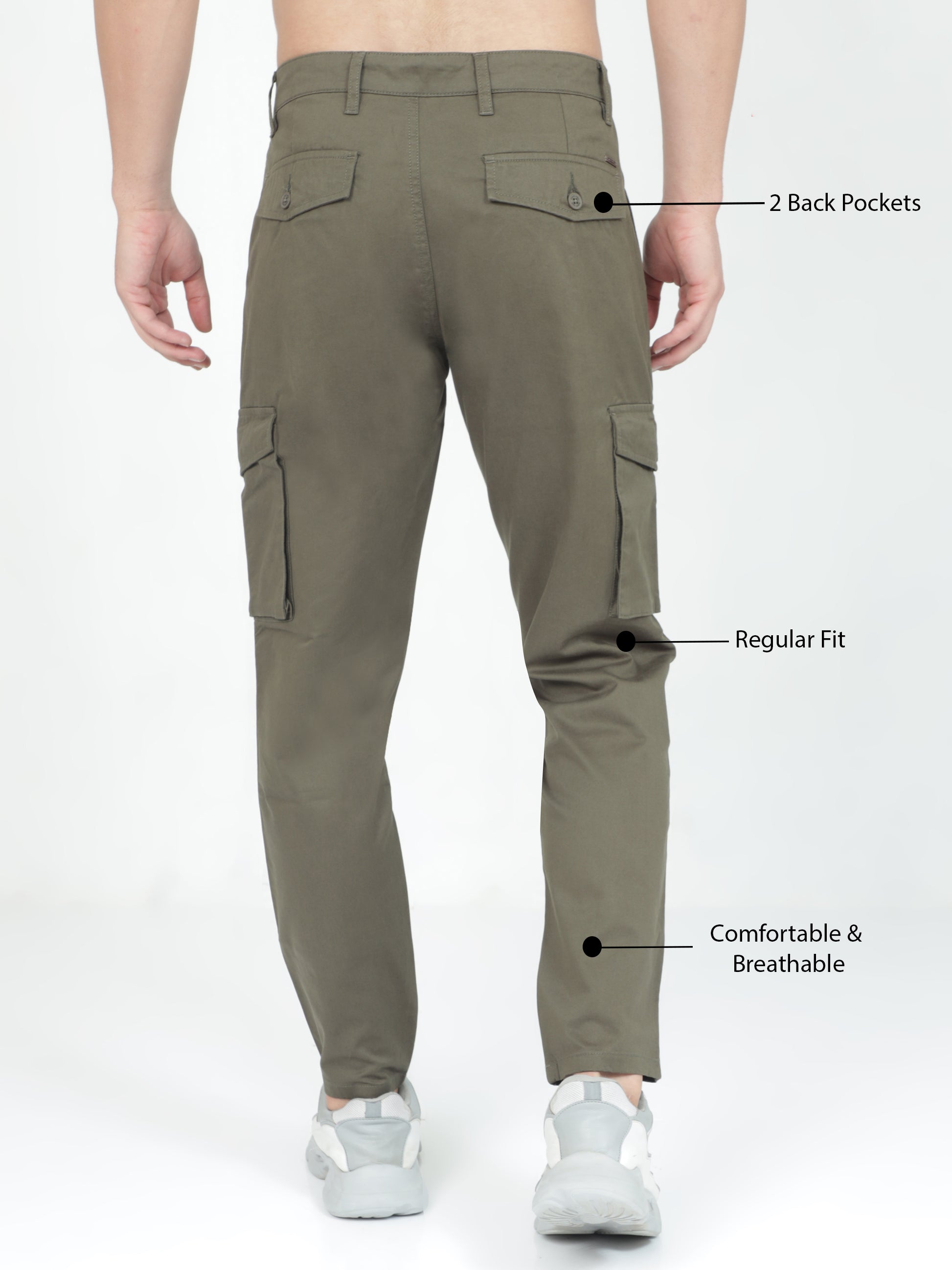 Olive Haze Cargo Pants For Men
